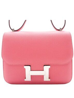 Hermes Constance 3 Mini Rose Azalea Silver Evercolor Shoulder Bag
